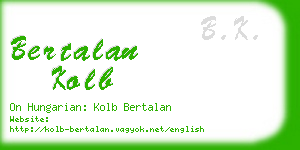 bertalan kolb business card